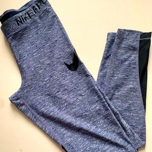 Nike Pro | Full Length Blue Marl Dri Fit Leggings